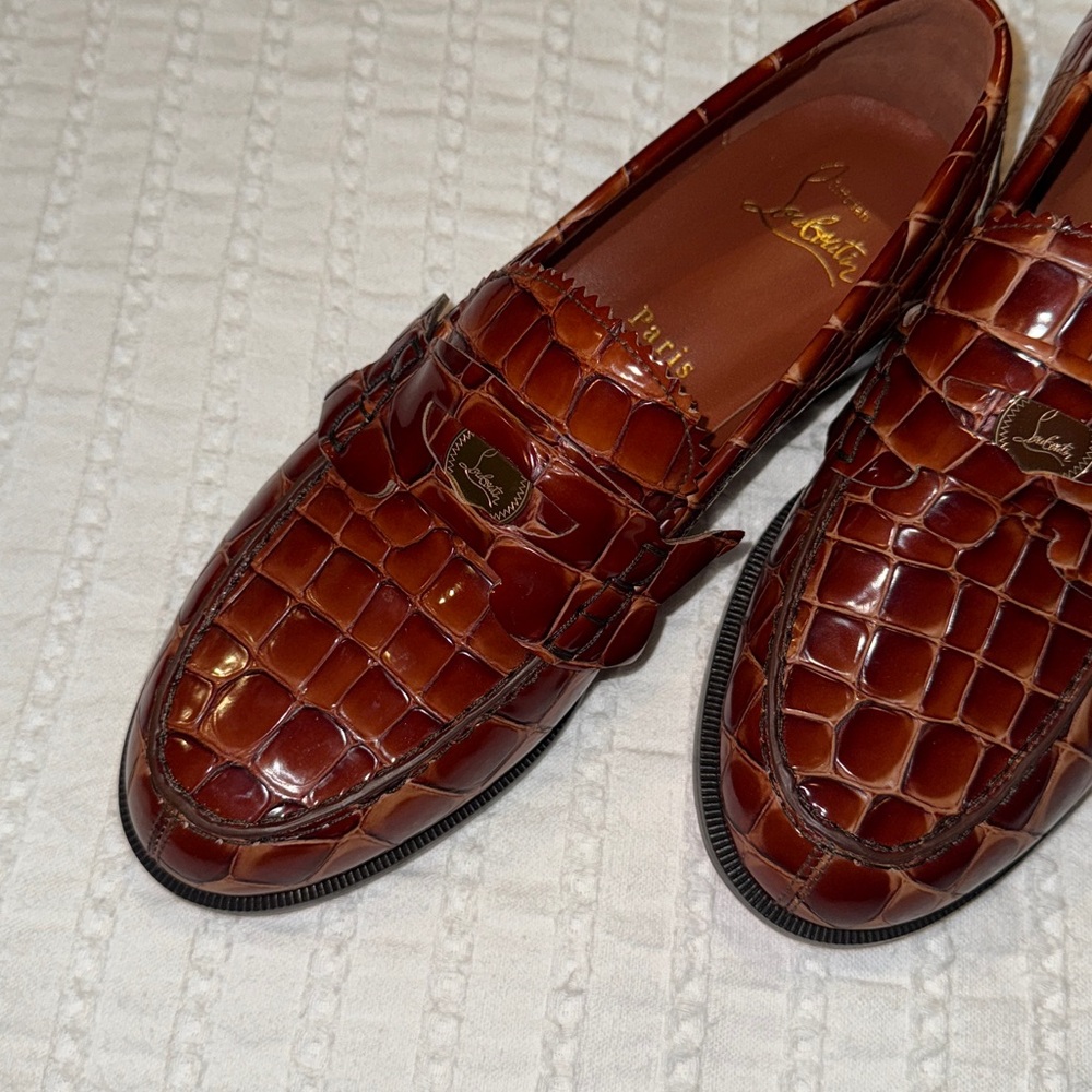 Christian Louboutin Bloodox Crocodile Loafers